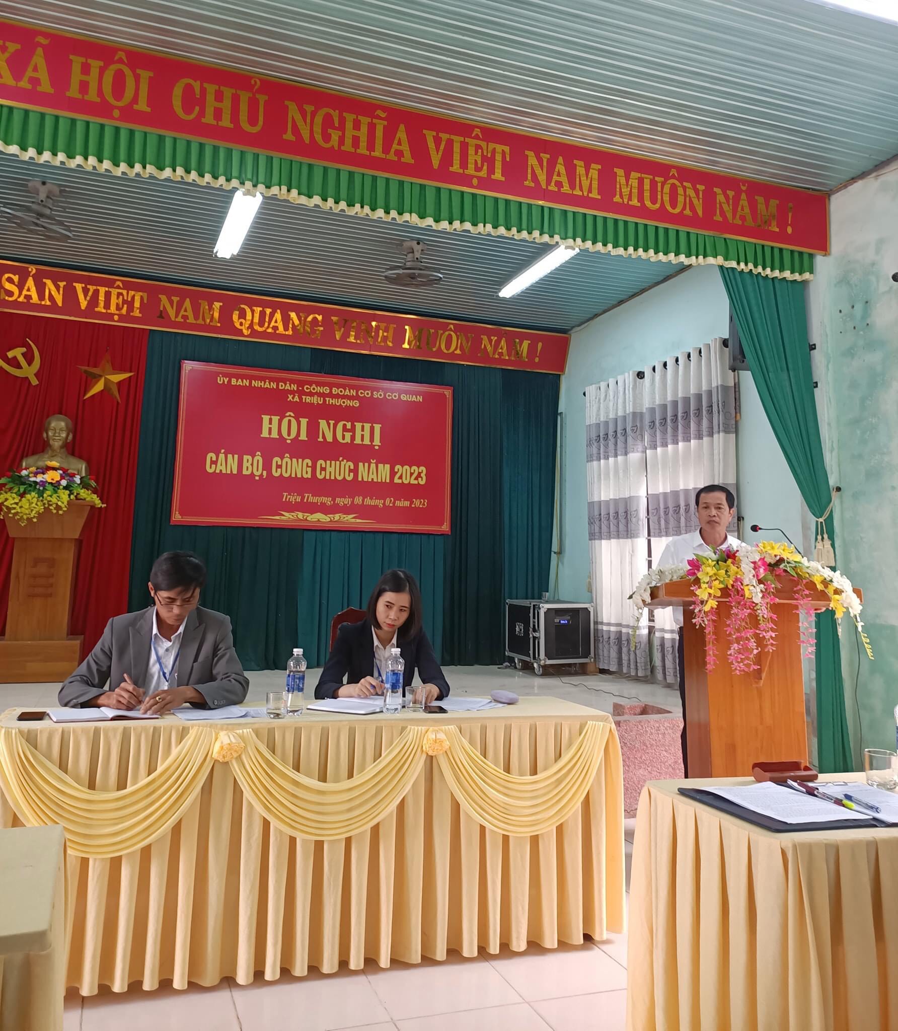 Đồng chí Lê Ngọc Dũng - Bí thư Đảng ủy, CT HĐND xã phát biểu chỉ đạo tại Hội nghị